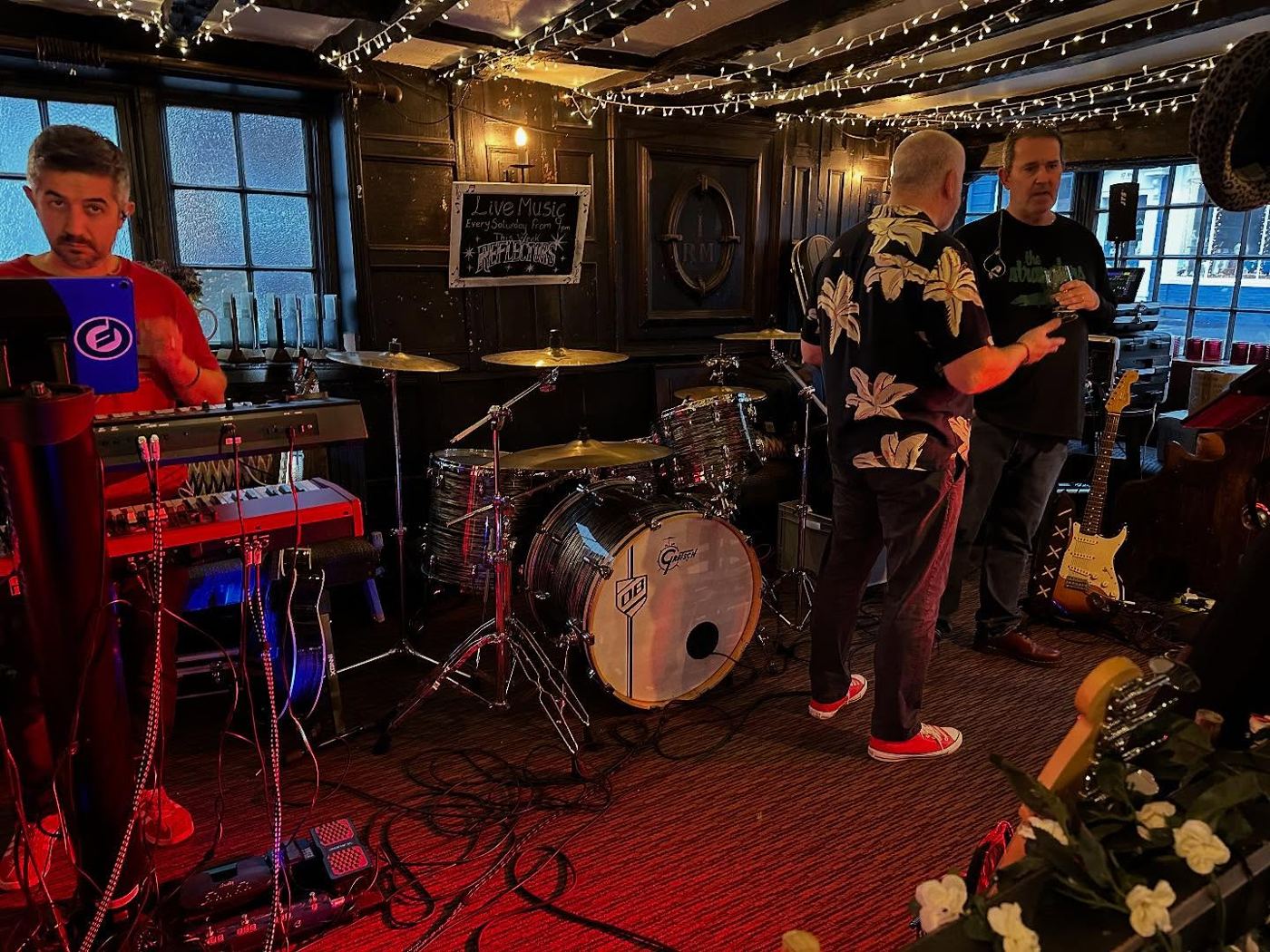 Kit set up and ready in the pub