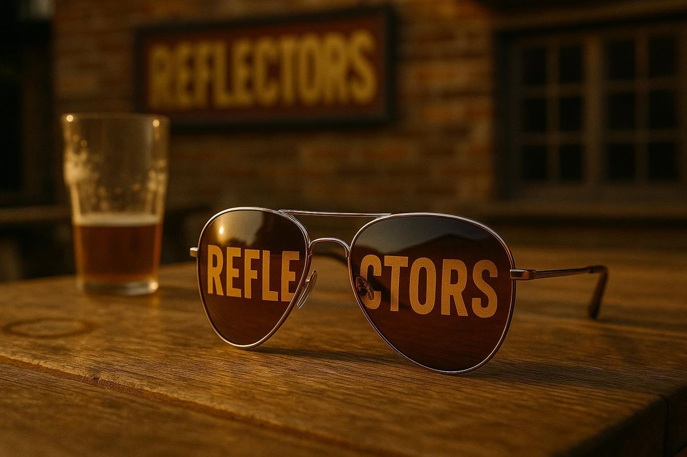 Reflector shades on the bar